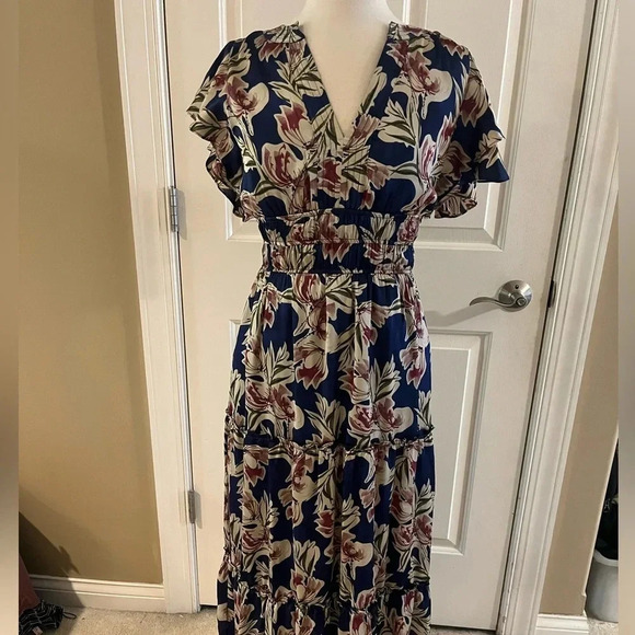 Julia Jordan Blue Floral Maxi Dress-Size 4 NWT - Picture 10 of 10
